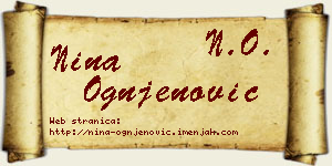 Nina Ognjenović vizit kartica